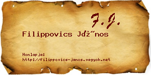 Filippovics János névjegykártya