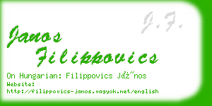 janos filippovics business card